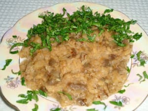 Печеные баклажаны с яблоками