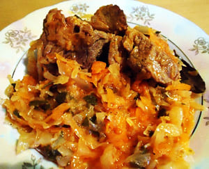 Баранина с квашеной капустой