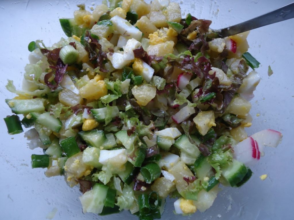 Картофельный салат с огурцами