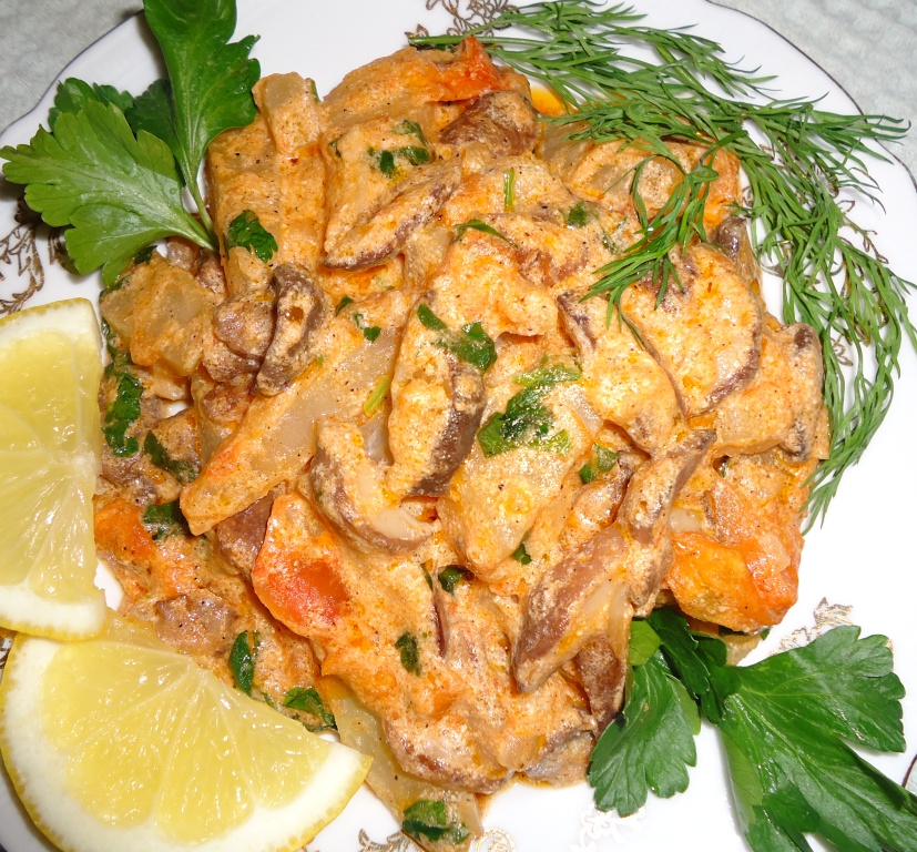 Кольраби с грибами