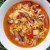 Овощной суп с копчеными колбасками