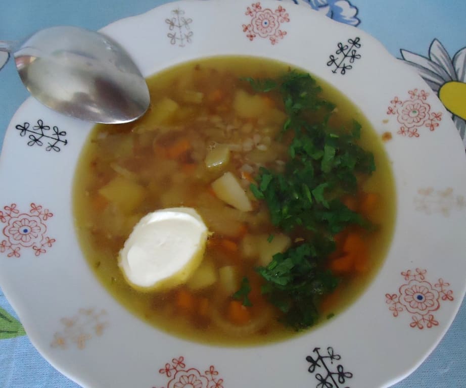 Рассольник с гречкой