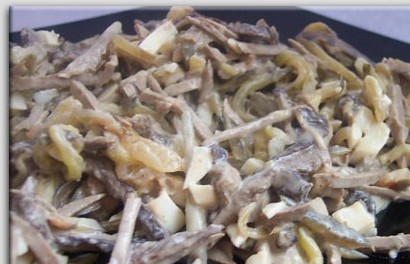 Салат из печени