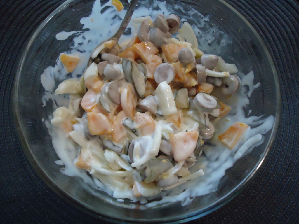 Салат с куриными сердечками Салат с куриными сердечками