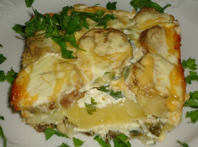 Запеканка с баклажанами и картофелем